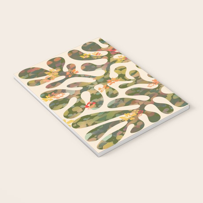 Matisse Inspired Colorful Abstract Leaves with Flowers Notebook Gallery Image 3