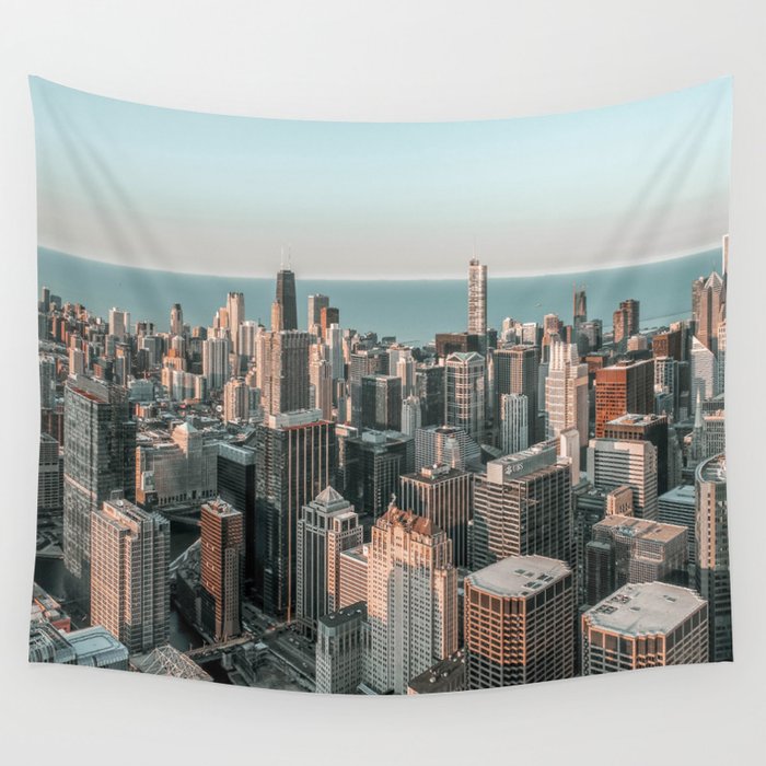 Chicago Skyscrapers Wall Tapestry Gallery Image 4