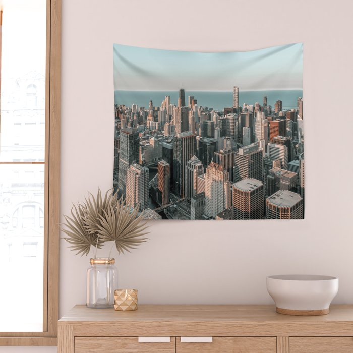 Chicago Skyscrapers Wall Tapestry Gallery Image 2