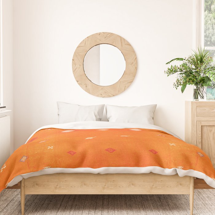 Orange Oriental Traditional Creative Berber Moroccan Fabric Style Duvet Cover Gallery Image 3