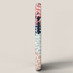 Festive, Flowers Print, Blue, Coral, Aqua, Gray iPhone Case Gallery Image 2
