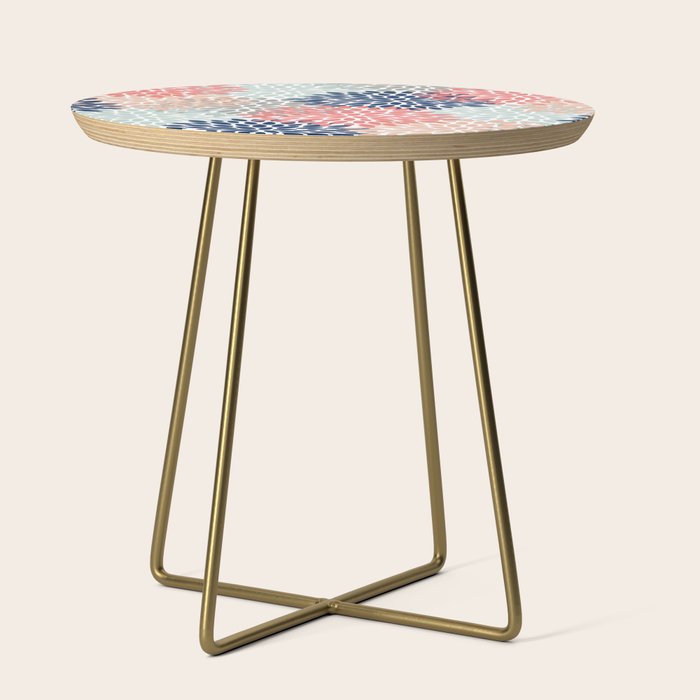 Festive, Flowers Print, Blue, Coral, Aqua, Gray Side Table Gallery Image 1