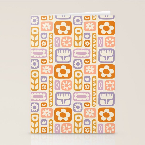 Vintage scandinavian floral art pattern Stationery Card Gallery Image 2