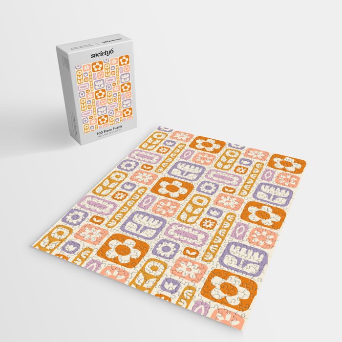 Vintage scandinavian floral art pattern Jigsaw Puzzle Gallery Image 2