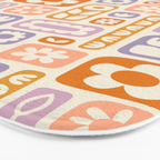 Vintage scandinavian floral art pattern Bath Mat Gallery Image 3