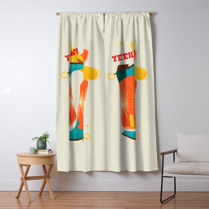 Yeehaw! Bright Cowboy Boots Window Curtain Gallery Image 5