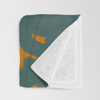 Pastel Floral on Emerald Green Throw Blanket Gallery Image 3