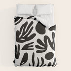 Black and white organic nature art pattern Duvet Cover Gallery Image 6