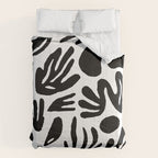 Black and white organic nature art pattern Comforter Gallery Image 6