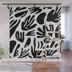 Black and white organic nature art pattern Wall Mural Gallery Image 1