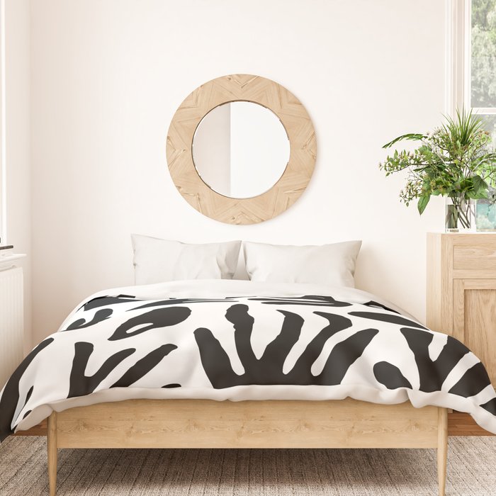Black and white organic nature art pattern Duvet Cover Gallery Image 3