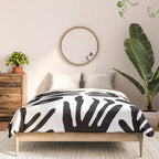 Black and white organic nature art pattern Comforter Gallery Image 3