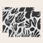 Black and white organic nature art pattern Placemat Gallery Image 1