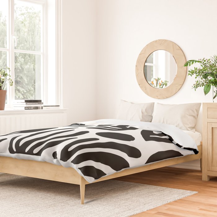 Black and white organic nature art pattern Duvet Cover Gallery Image 2