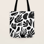 Black and white organic nature art pattern Tote Bag Gallery Image 1