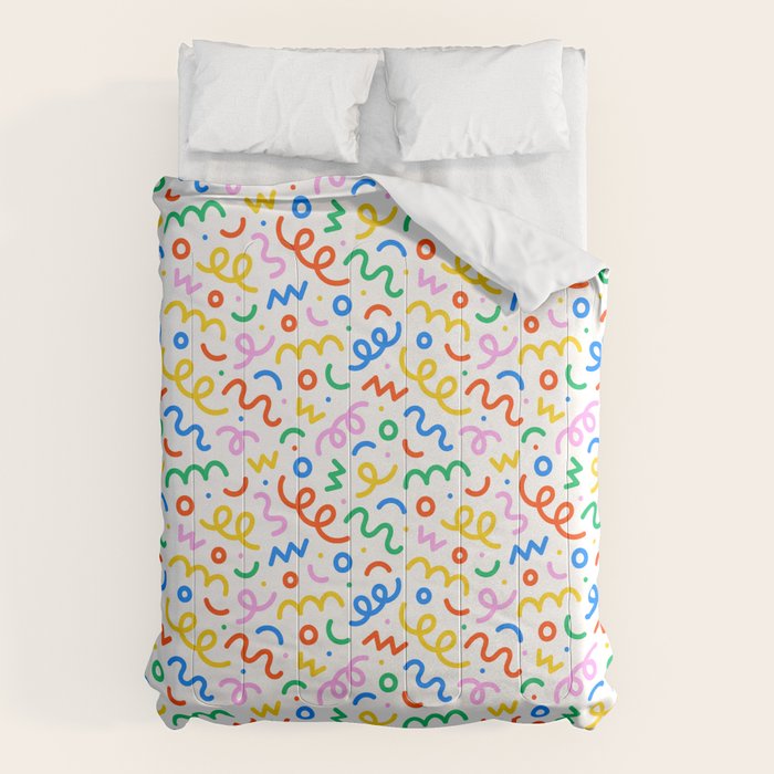 Fun colorful doodle art pattern Comforter Gallery Image 6