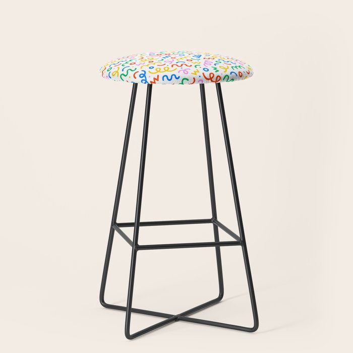 Fun colorful doodle art pattern Stool Gallery Image 1