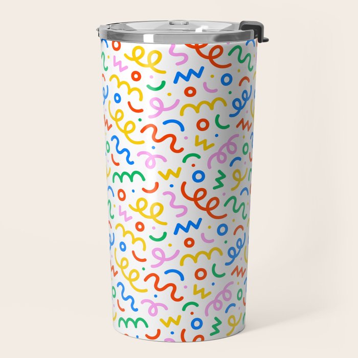 Fun colorful doodle art pattern Travel Mug Gallery Image 2