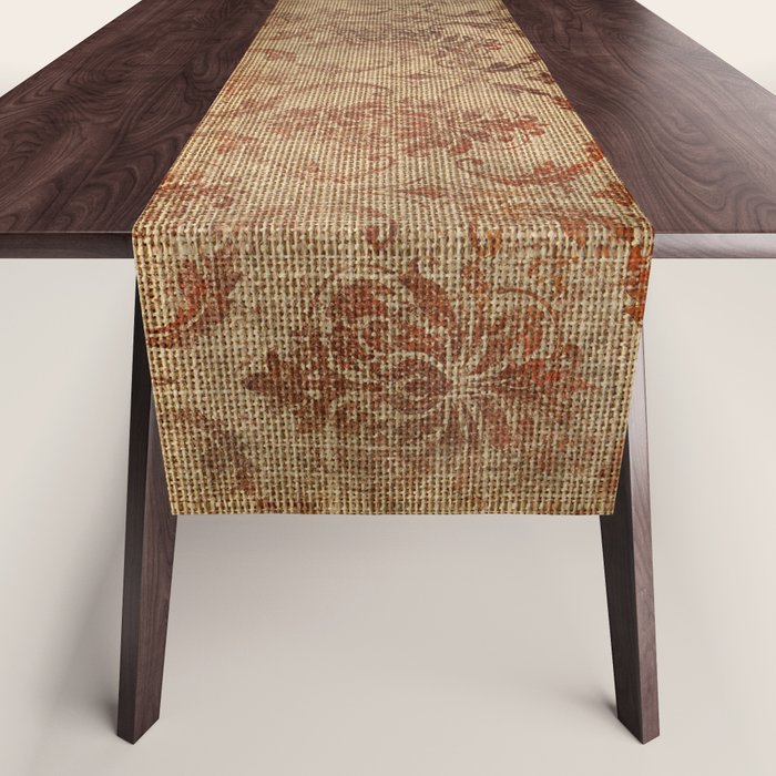 Aged Damask Texture 1 Table Runner Gallery Image 1
