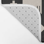 Southwestern Eagle and Arrow Pattern 121 Black and Linen White Bath Mat Gallery Image 2