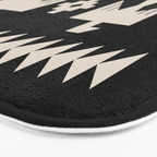 Southwestern Eagle and Arrow Pattern 121 Black and Linen White Bath Mat Gallery Image 3
