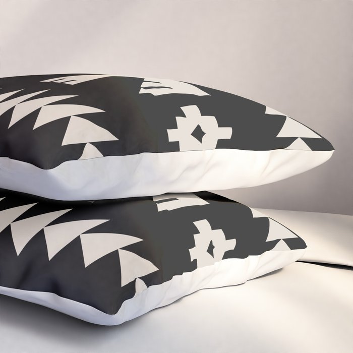 Southwestern Eagle and Arrow Pattern 121 Black and Linen White Pillow Sham Gallery Image 3