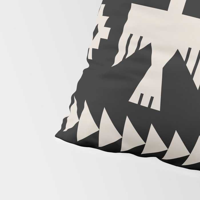 Southwestern Eagle and Arrow Pattern 121 Black and Linen White Pillow Sham Gallery Image 4