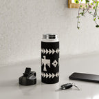 Southwestern Eagle and Arrow Pattern 121 Black and Linen White Water Bottle Gallery Image 4