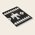 Southwestern Eagle and Arrow Pattern 121 Black and Linen White Notebook Gallery Image 2