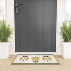 Scandi Garden Floral Triplet Framed - Light Mustard, Dark Mustard, Navy Blue, White Welcome Mat Gallery Image 3
