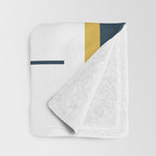 Scandi Garden Floral Triplet Framed - Light Mustard, Dark Mustard, Navy Blue, White Throw Blanket Gallery Image 3