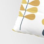 Scandi Garden Floral Triplet Framed - Light Mustard, Dark Mustard, Navy Blue, White Pillow Sham Gallery Image 4