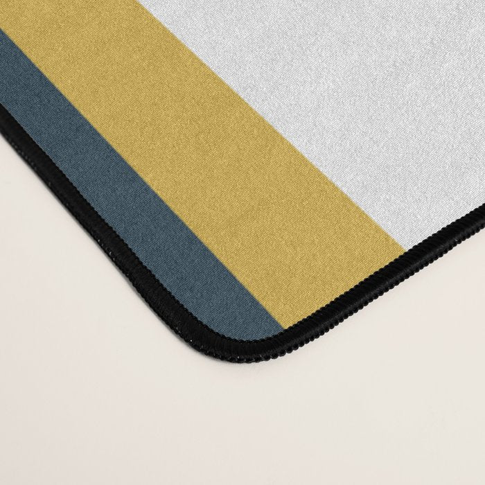 Scandi Garden Floral Triplet Framed - Light Mustard, Dark Mustard, Navy Blue, White Desk Mat Gallery Image 4