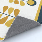 Scandi Garden Floral Triplet Framed - Light Mustard, Dark Mustard, Navy Blue, White Rug Gallery Image 4