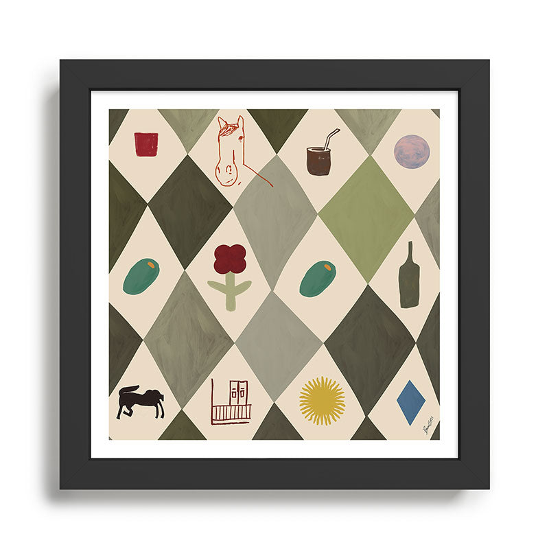 Green Diamond Framed Art Print Gallery Image 1