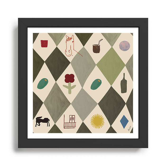 Green Diamond Framed Art Print Gallery Image 1