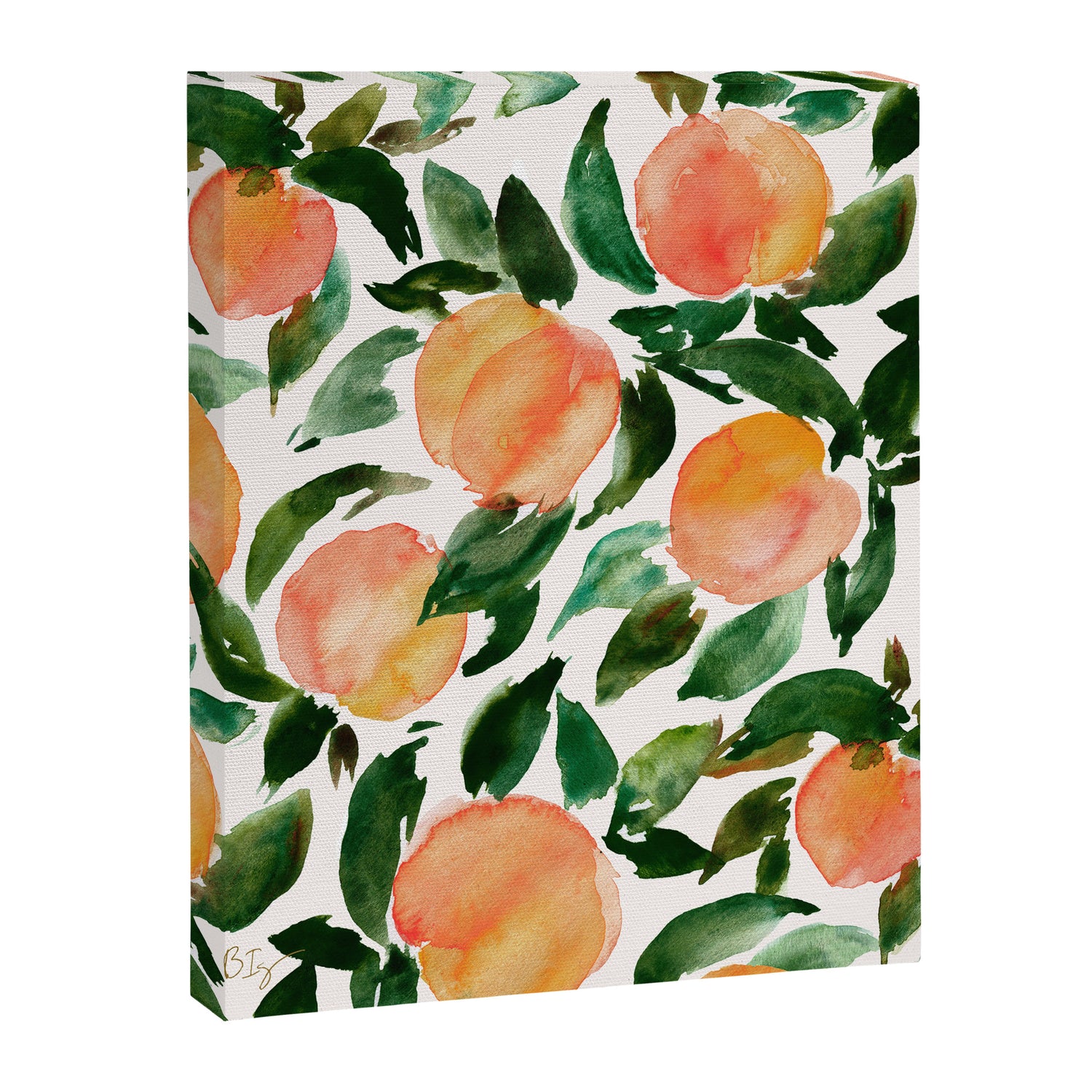 GEORGIA PEACHES Watercolor Peach Print Canvas Print Gallery Image 6