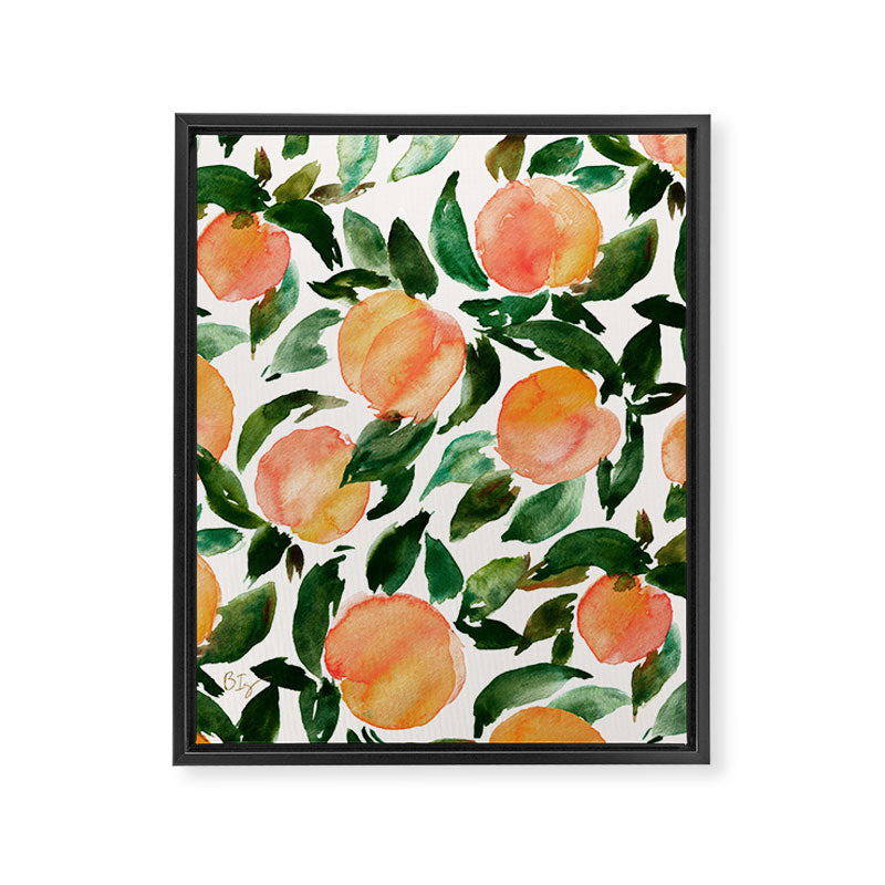 GEORGIA PEACHES Watercolor Peach Print Framed Canvas Print Gallery Image 6