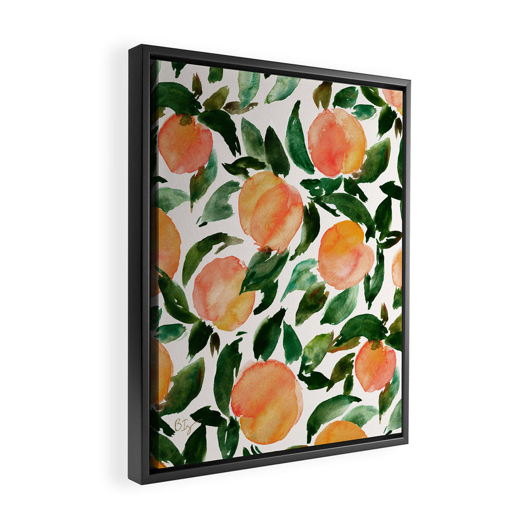 GEORGIA PEACHES Watercolor Peach Print Framed Canvas Print Gallery Image 2