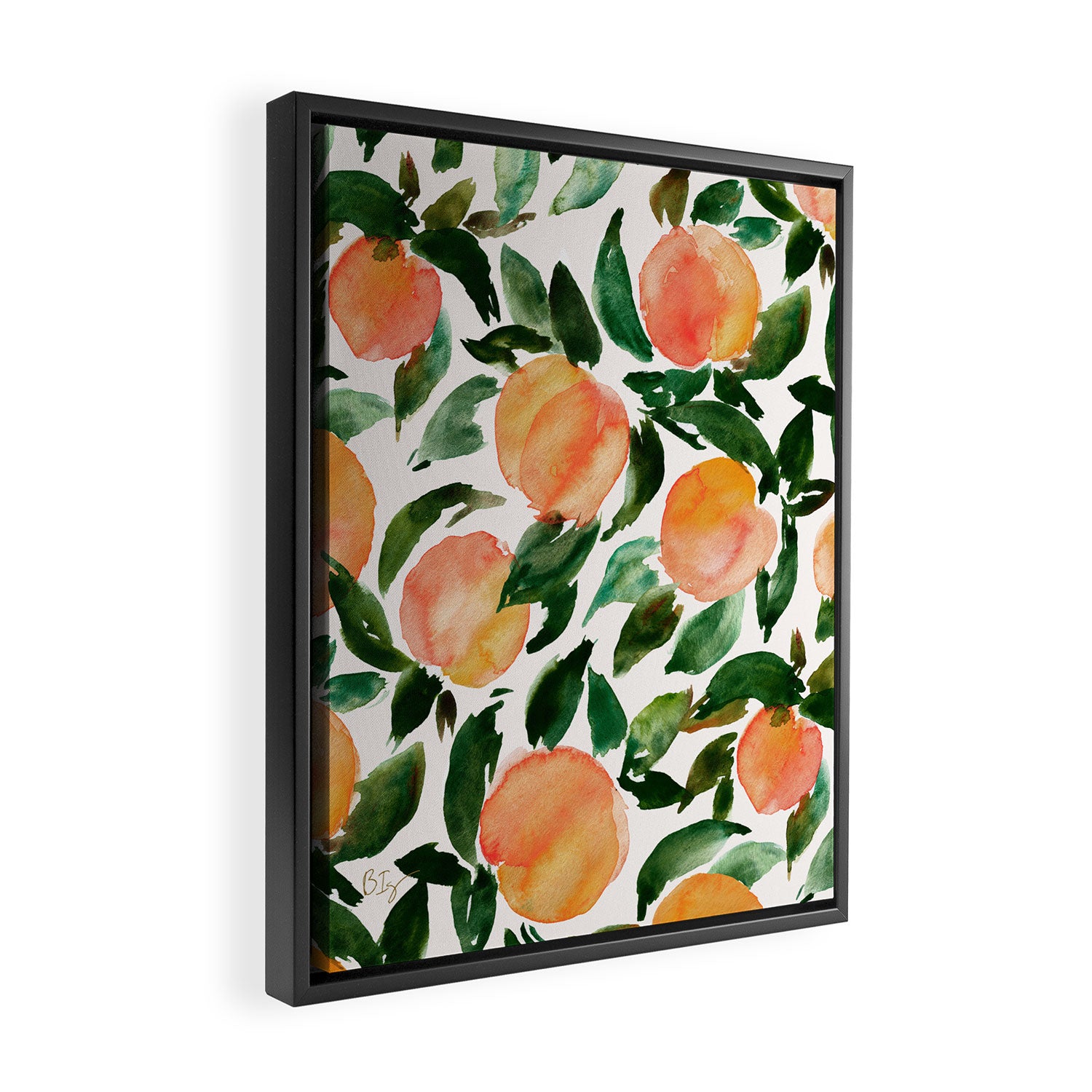 GEORGIA PEACHES Watercolor Peach Print Framed Canvas Print Gallery Image 2