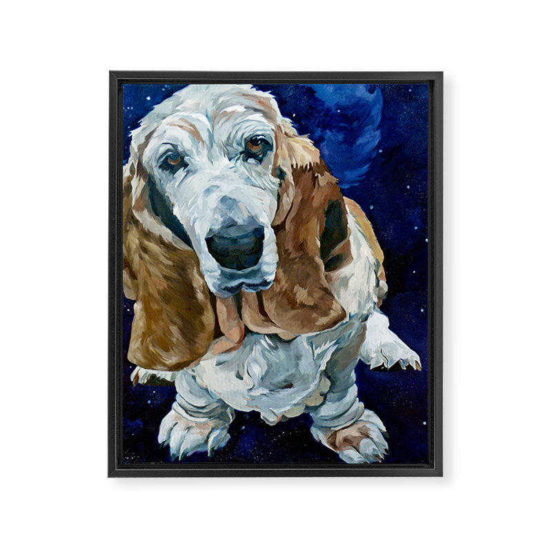 Basset Hound Nebula Stickers Dog Portrait Framed Canvas Print Gallery Image 8