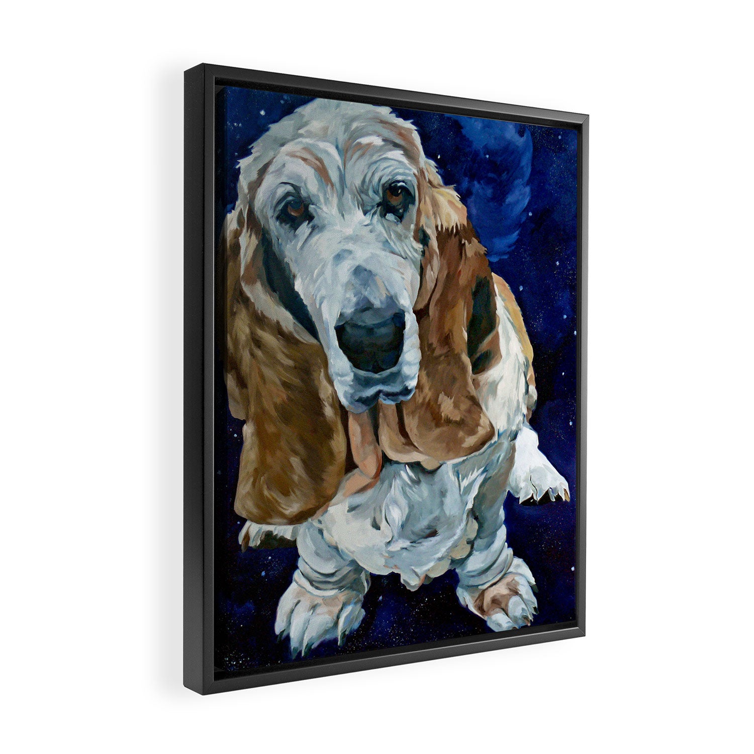 Basset Hound Nebula Stickers Dog Portrait Framed Canvas Print Gallery Image 2