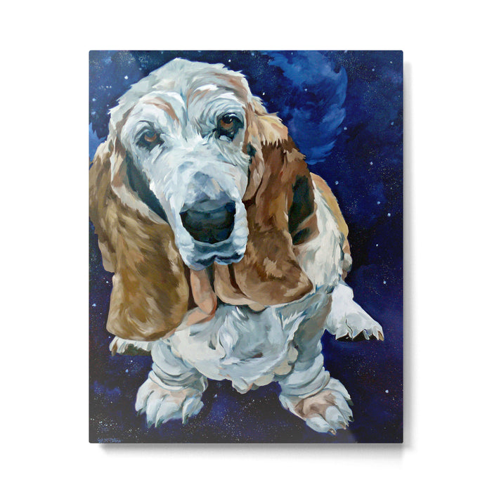 Basset Hound Nebula Stickers Dog Portrait Metal Print Gallery Image 1