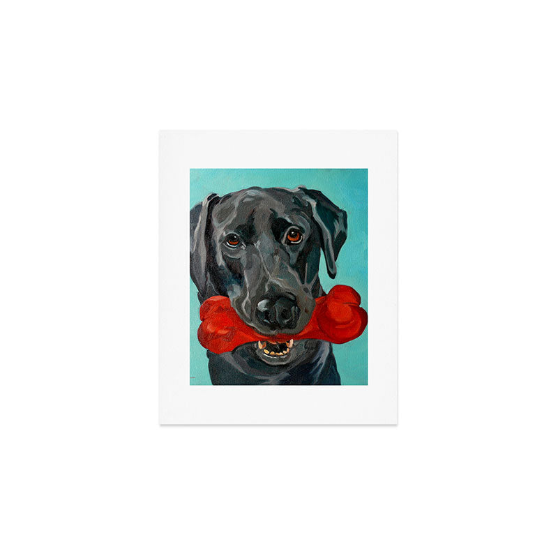 Black Labrador and a Red Bone Art Print Gallery Image 1