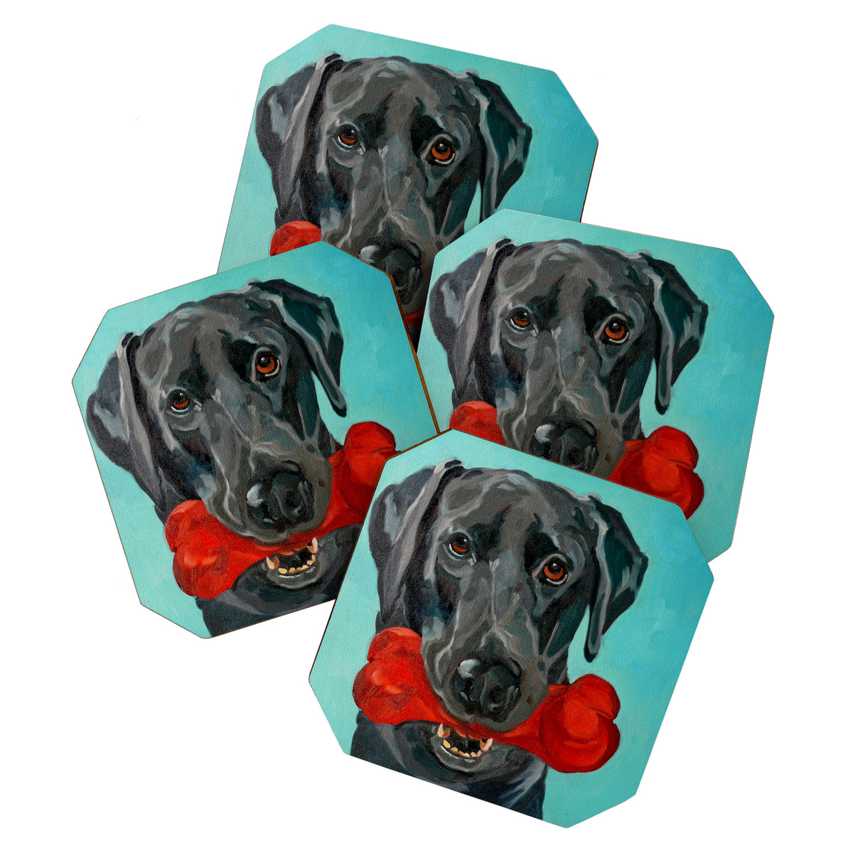 Black Labrador and a Red Bone Coaster Gallery Image 1