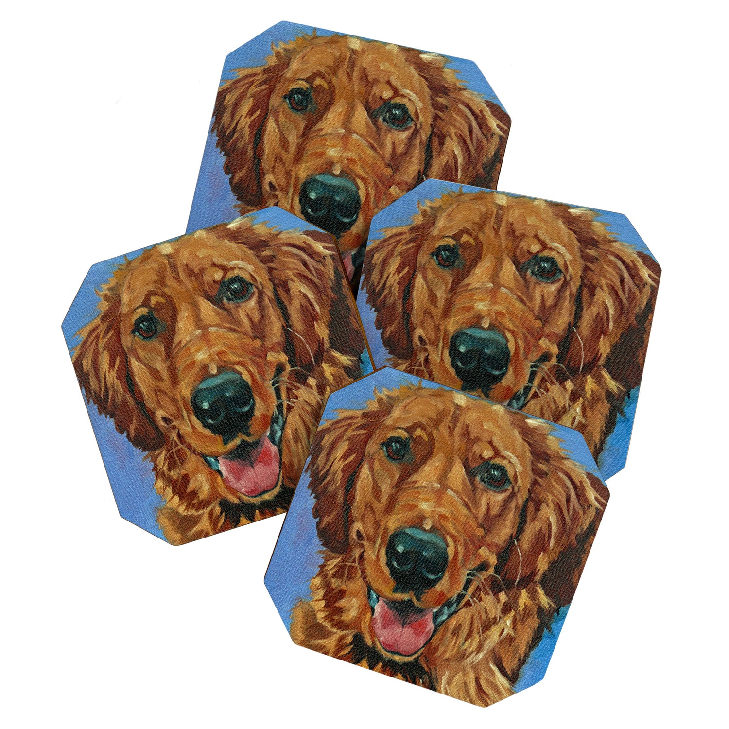 Coper the Golden Retriever Dog Portrait Coaster Gallery Image 1