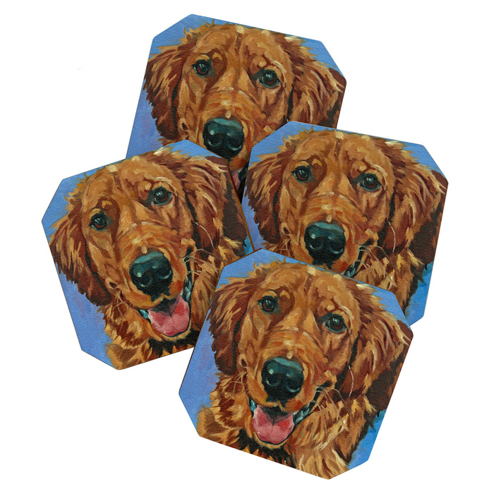 Coper the Golden Retriever Dog Portrait Coaster Gallery Image 1