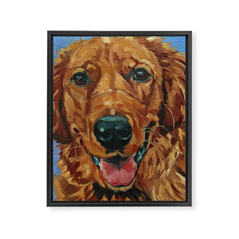 Coper the Golden Retriever Dog Portrait Framed Canvas Print Gallery Image 8
