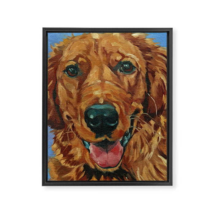 Coper the Golden Retriever Dog Portrait Framed Canvas Print Gallery Image 1