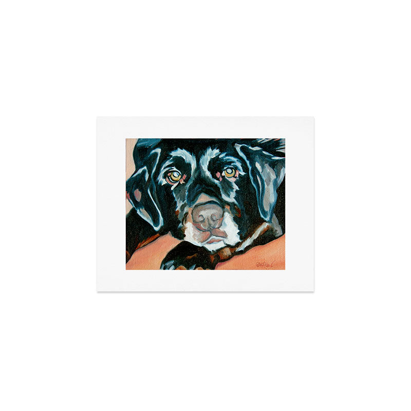 Daisy the Black Lab Dog Portrait Art Print Gallery Image 1